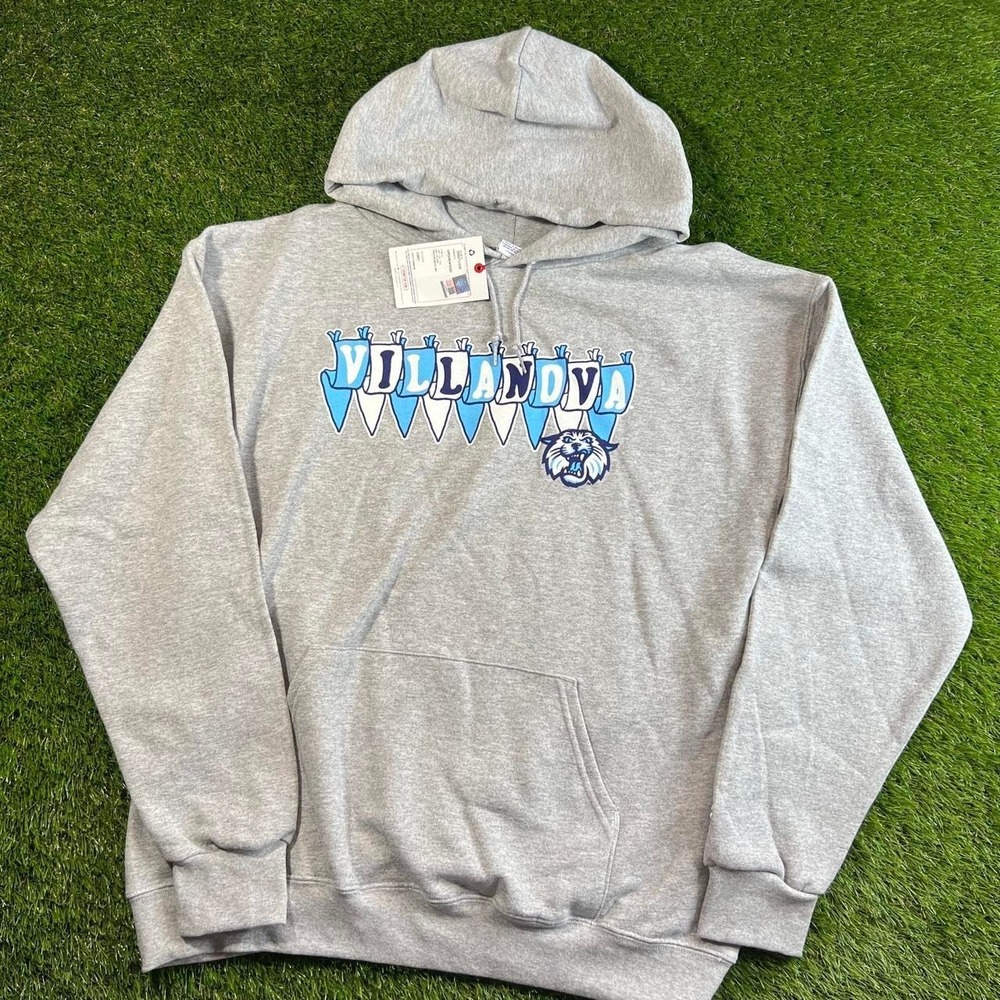 Champion Villanova Wildcats Hoodie Large Gray NCAA College Sweatshirt NWT Logo